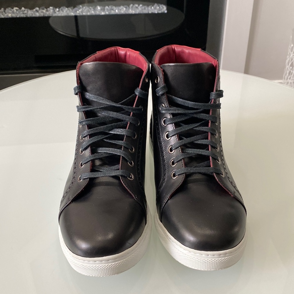 New Alexander Noel the Kick-About High-Tops Black Leather
